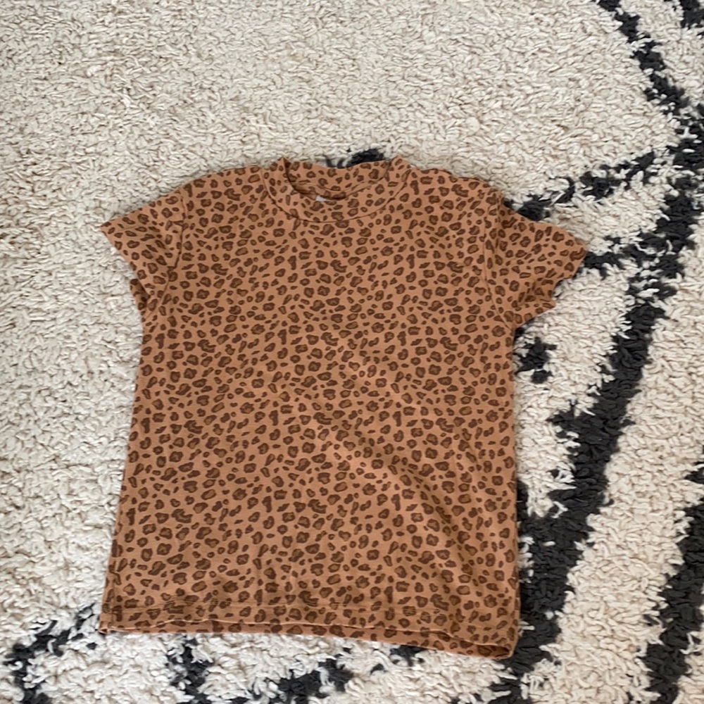 Top shop leopard print mock neck